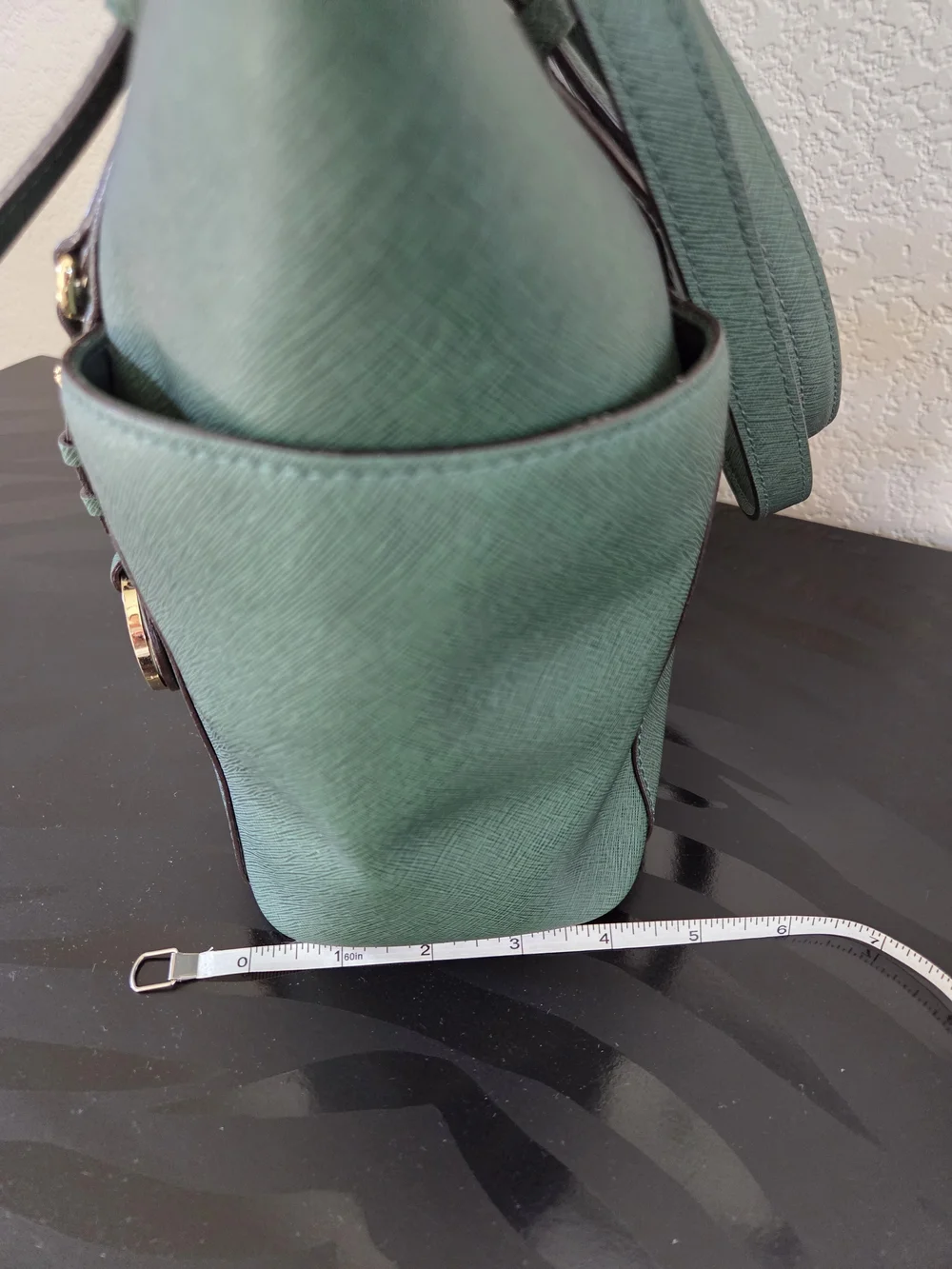 Michael Kors Emerald Green Saffiano Leather Tote with Gold Hardware